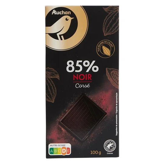 Tablette de chocolat noir corsé 85%