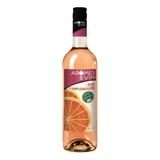 Boisson à base de vin et d'arômes pamplemousse rosé