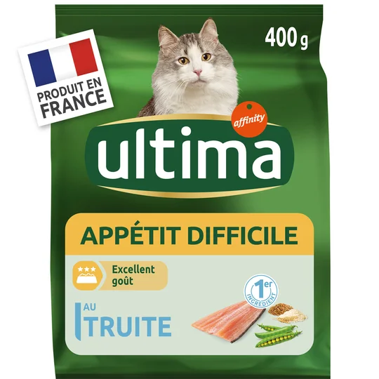 Croquettes pour chat appétit difficile truite