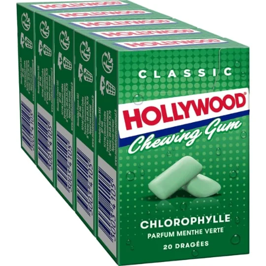 Chewing-gum à la chlorophylle parfum menthe verte - 5x20