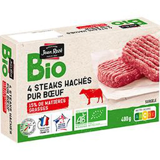 Steaks hachés pur boeuf 15% MG BIO