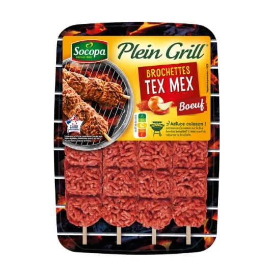 Brochettes boeuf haché Tex-mex