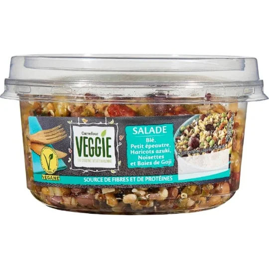 Salade blé épeautre, noisettes et goji