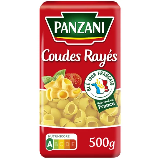 Pâtes coudes rayés