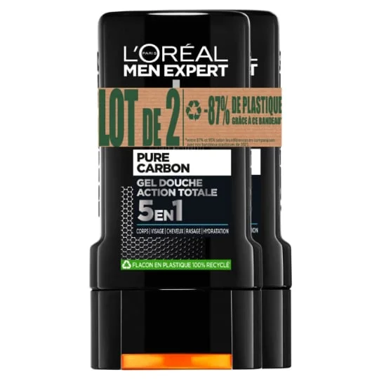 Gel Douche Homme Action Totale 5En1 Pure Carbon