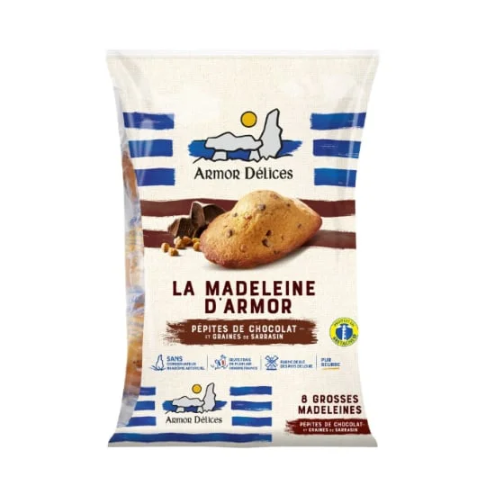 Madeleines aux pépites de chocolat et sarrasin