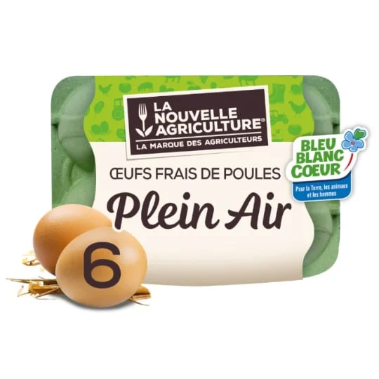 Oeufs de Plein Air Bleu Blanc Coeur