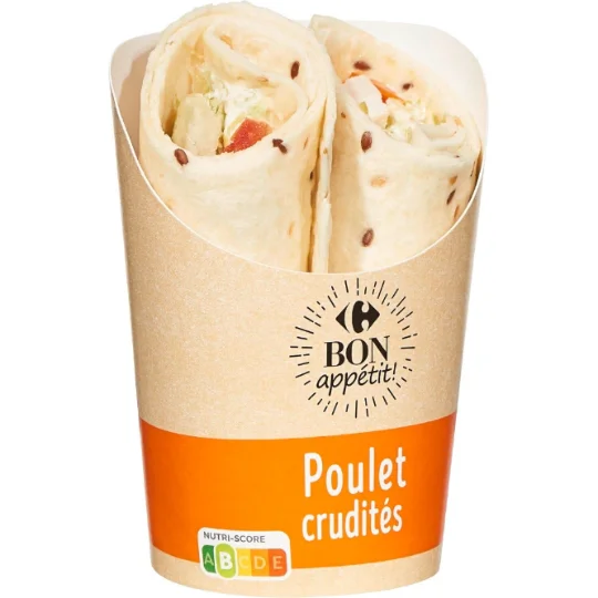 Wraps poulet crudités