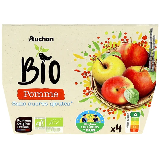 Purée de pomme sans sucres ajoutés en coupelles