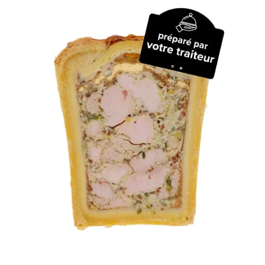 Pâté en croûte au blanc de poulet à la moutarde à l'ancienne et citron