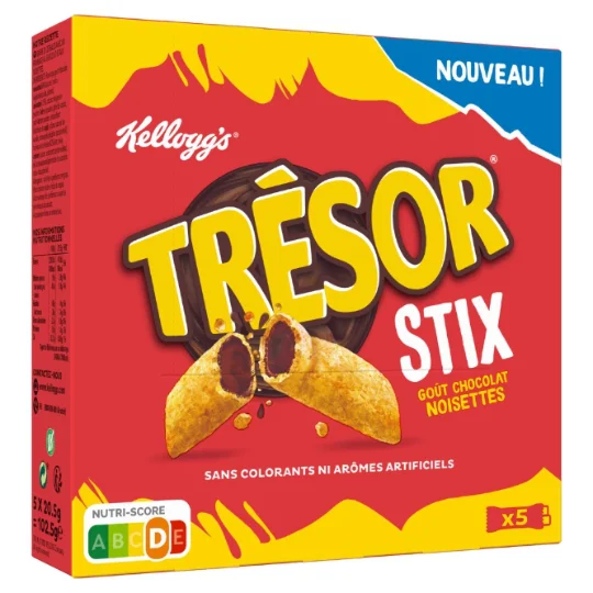 Barres céréales Trésor Stix chocolat noisettes
