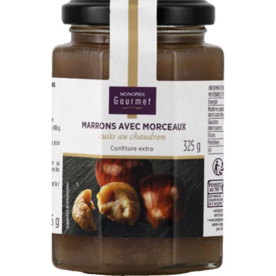 Confiture extra de marrons avec morceaux cuits au chaudron