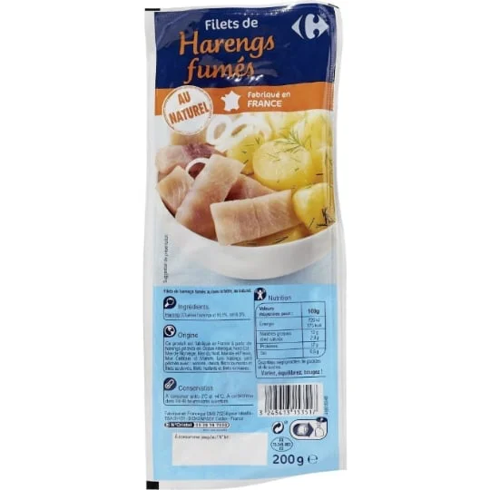 Filets de hareng fumés au naturel
