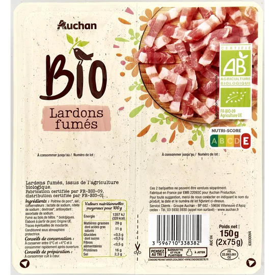 Lardons fumés bio