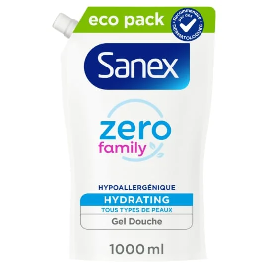 Eco recharge gel douche Zéro 0% famille hydratant