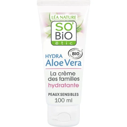 Crème Hydratante à l'Aloe Vera Peaux Sensibles et Réactives Bio La Crème des Familles