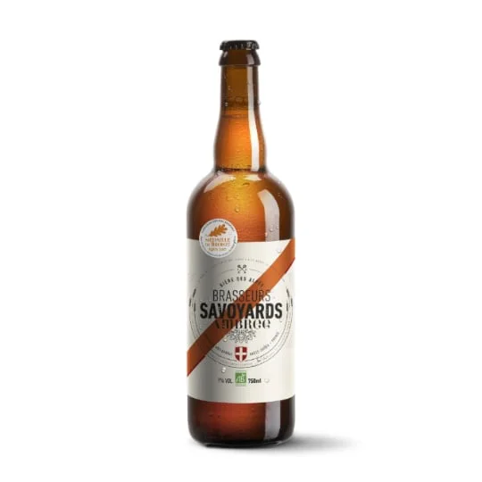 Bière bio ambrée des Alpes