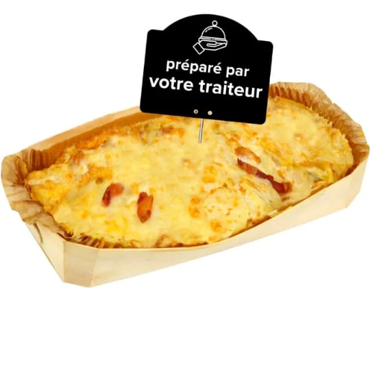 Plat cuisiné gratin raclette familial
