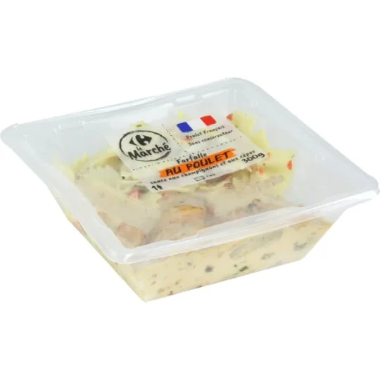 Plat cuisiné farfalle poulet