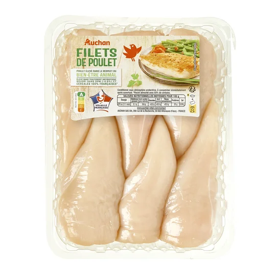 Filets de poulet blanc