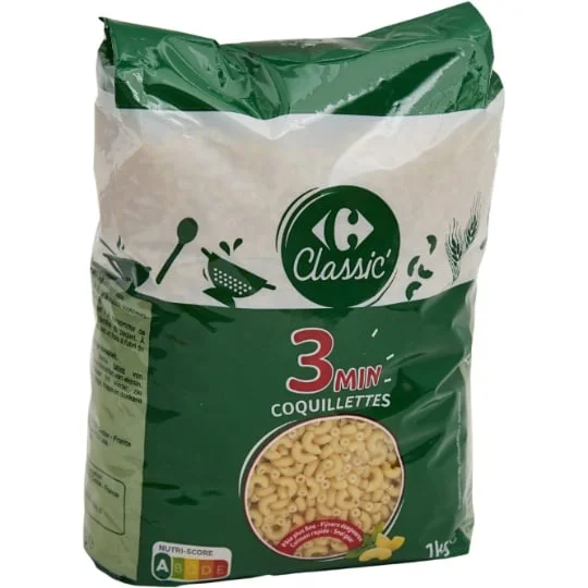 Pâtes coquillettes 3 min