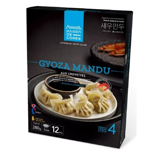 Plat cuisiné gyoza mandu aux crevettes