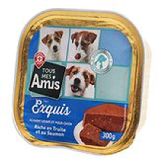 Barquette chiens Au Saumon et Truite