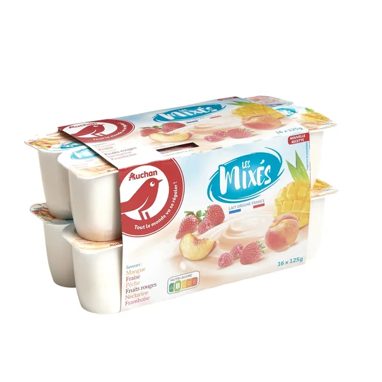 Yaourt brassé et mixé aux fruits panaché