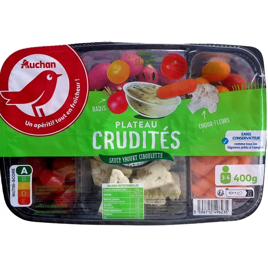 Plateau crudités sauce yaourt ciboulette