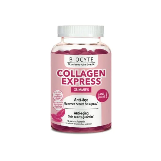 Complément Alimentaire Collagen Express Anti-Âge Beauté De La Peau Goût Cassis Pastèque Et Fraise Sans Sucre Gummies