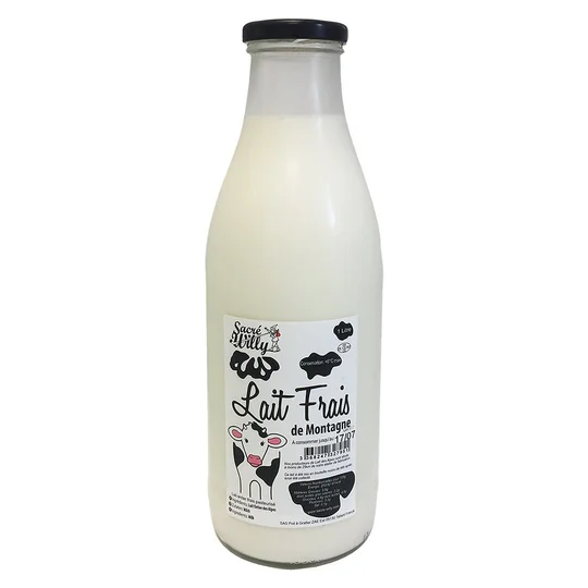 Lait Frais Pasteurisé bouteille verre