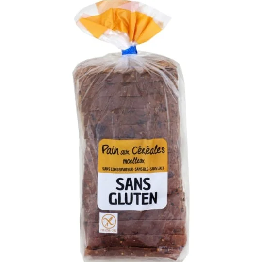 Pain aux céréales sans gluten tranché