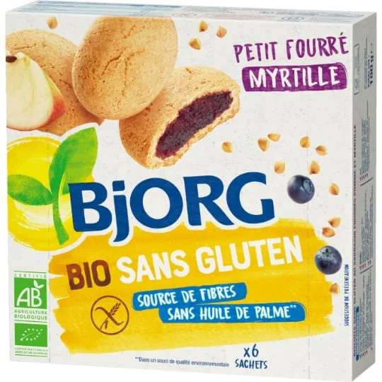 Biscuits fourrés myrtille sans gluten bio