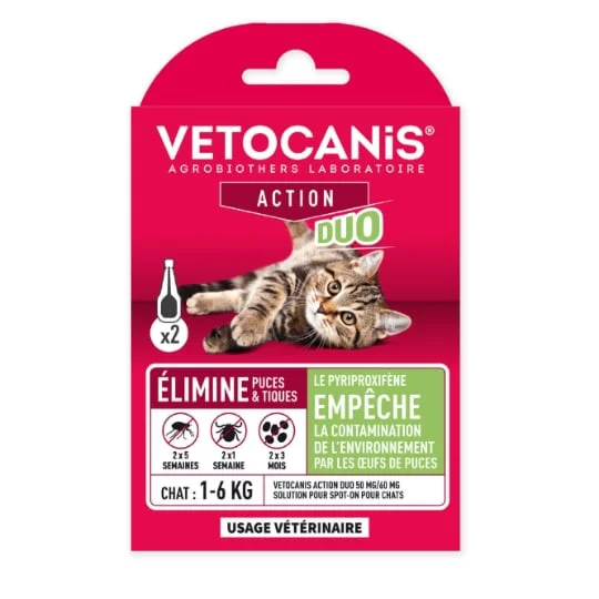 Insectifuge pour chat soin pour les infections par les puces & les tiques
