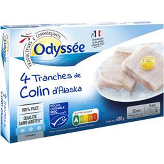 Tranches de colin d'Alaska