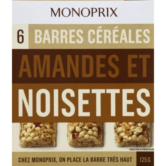 Barres céréales amandes et noisettes