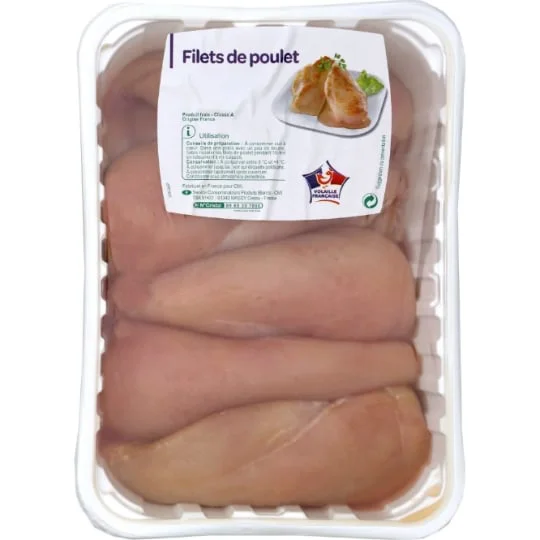 Filets de poulet jaune