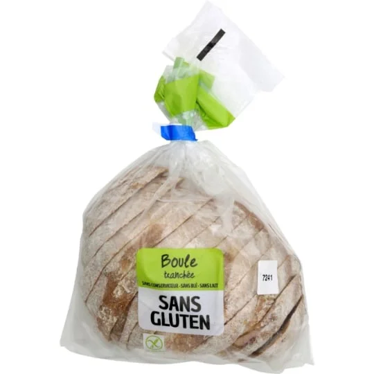 Pain boule tranchée sans gluten