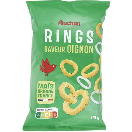 Biscuits soufflés Rings saveur oignon