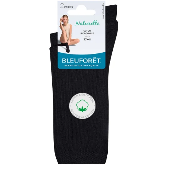 Chaussettes femme noir coton Bio T37/41T