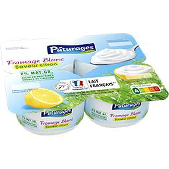 Fromage blanc saveur citron 0% MG