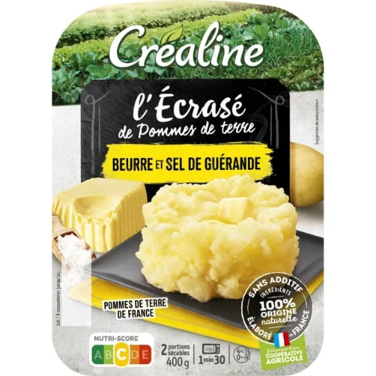 Purée fraîche écrasé de pommes de terre