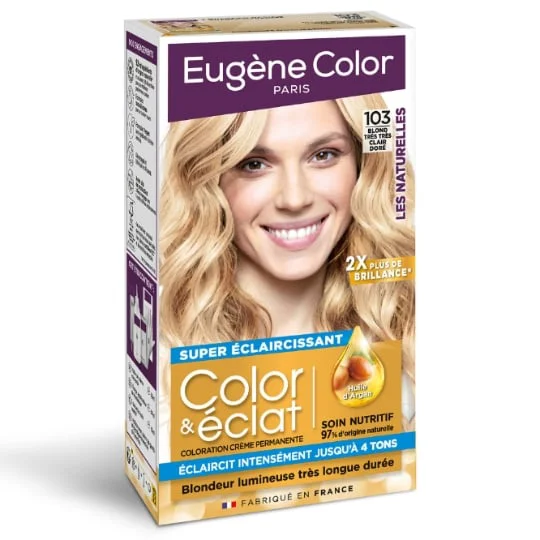 Coloration Permanente blond très très clair doré 103