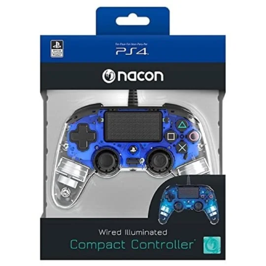 Manette filaire lumineuse bleue - PS4