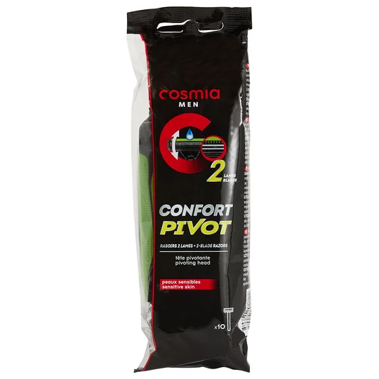 Confort pivot rasoirs jetables à tête pivotante pour peaux sensibles