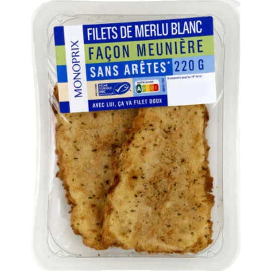 Monoprix filets de Merlu blanc façon meunière