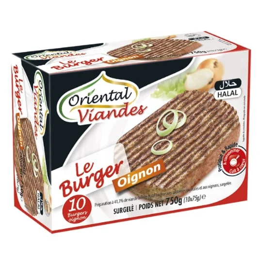 Burger de boeuf à l oignon 20% MG Halal