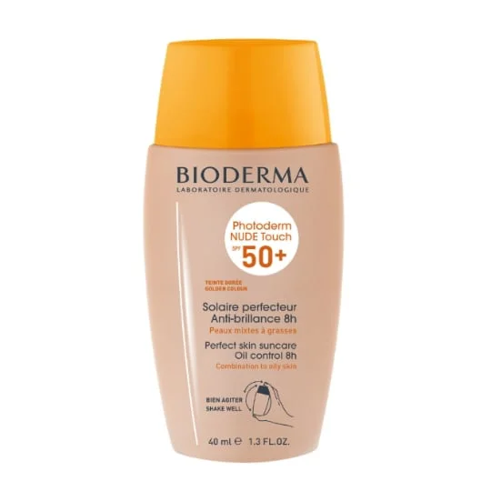 Protection solaire visage teinte doré SPF50+