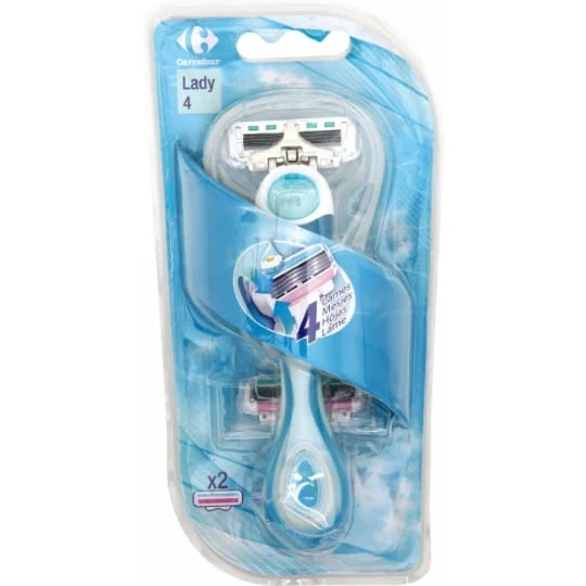 Rasoir féminin Lady 4 tête pivotante + 2 têtes