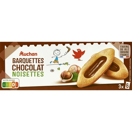 Barquettes chocolat-noisettes, sachets fraîcheur